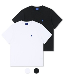 DOLPHIN WAVE APPAREL（ドルフィンウェーブアパレル）の「[2PACK]ドルフィンミニチェーン刺繍16枚半袖Tシャツホワイト＆ブラック2パック（Tシャツ/カットソー）」