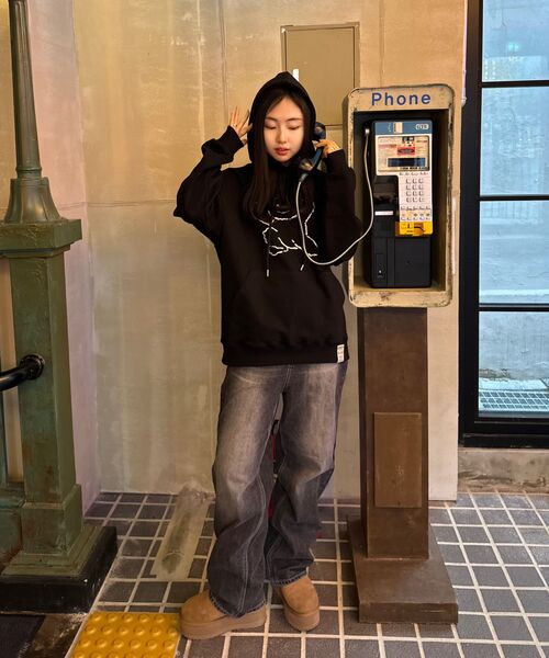 JINMANIA（ジンマニア）の「レディース ウォッシング ロング ワイド デニムパンツ (黒青)（デニムパンツ・レディース・その他・SMALL/MEDIUM/LARGE/X-LARGE/X-SMALL）」の14枚目の写真