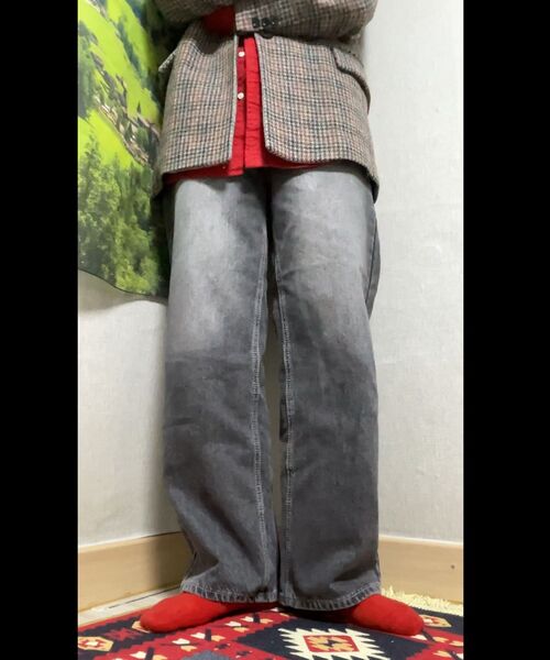 JINMANIA（ジンマニア）の「レディース ウォッシング ロング ワイド デニムパンツ (黒青)（デニムパンツ・レディース・その他・SMALL/MEDIUM/LARGE/X-LARGE/X-SMALL）」の8枚目の写真