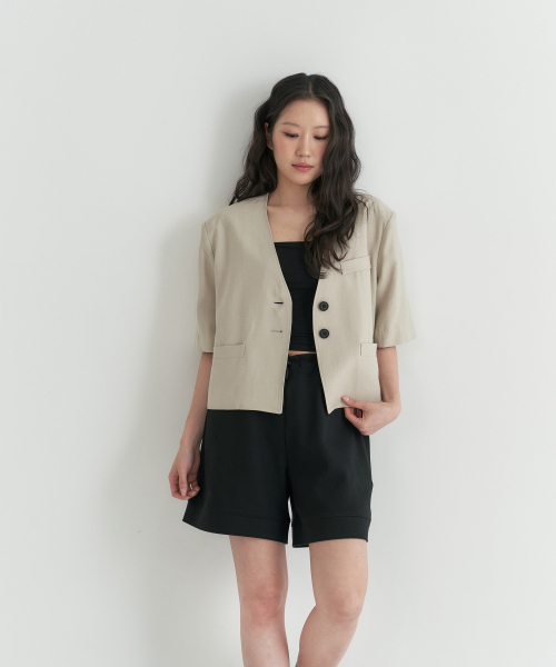 Linen Jacket_Khaki