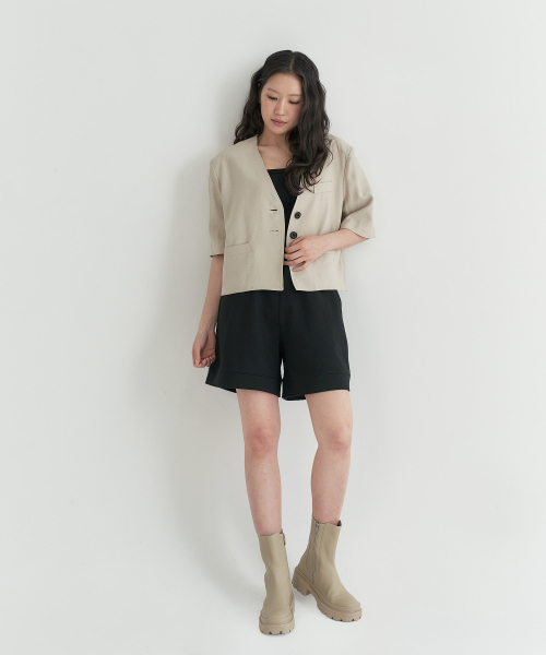 Linen Jacket_Khaki