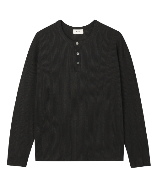 NOISE(ノイズ)の「リブヘンリーネックスリーブニット - ブラック(ニット/セーター・レディース・その他・MEDIUM/LARGE/X-LARGE)」の1枚目の写真