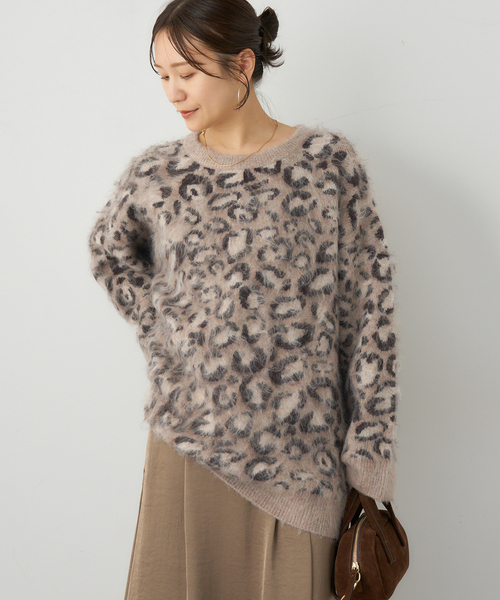 JOURNAL STANDARD（ジャーナルスタンダード）の「レオパードシャギーニット（ニット/セーター・レディース・ブラウン/チャコールグレー・FREE）」の12枚目の写真