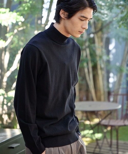 GLOBAL WORK（グローバルワーク）の「シルクブレンドニット/モックネックプルオーバー/Salon de GW/638790（ニット/セーター・メンズ・モカ/グレー/ブラック/ライトグリーン・SMALL/X-LARGE/LARGE/MEDIUM）」の11枚目の写真