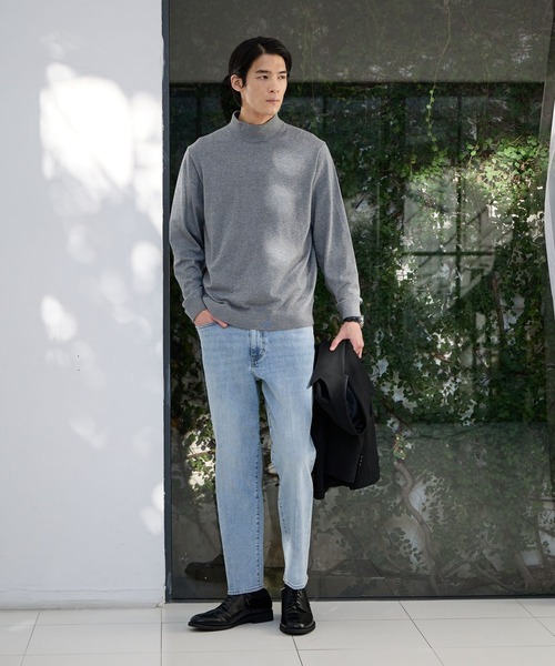 GLOBAL WORK（グローバルワーク）の「シルクブレンドニット/モックネックプルオーバー/Salon de GW/638790（ニット/セーター・メンズ・モカ/グレー/ブラック/ライトグリーン・SMALL/X-LARGE/LARGE/MEDIUM）」の14枚目の写真