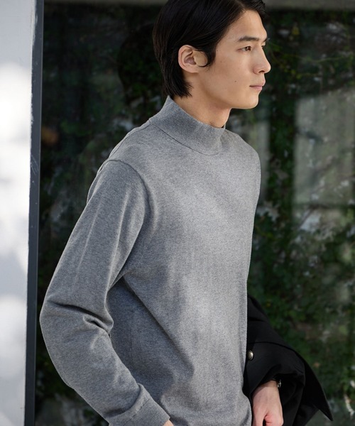 GLOBAL WORK（グローバルワーク）の「シルクブレンドニット/モックネックプルオーバー/Salon de GW/638790（ニット/セーター・メンズ・モカ/グレー/ブラック/ライトグリーン・SMALL/X-LARGE/LARGE/MEDIUM）」の22枚目の写真