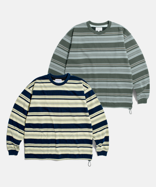 ESPIONAGE（エスピオナジ）の「Lightweight Border Sweatshirt Grey（スウェット・メンズ・その他・LARGE/MEDIUM）」の3枚目の写真