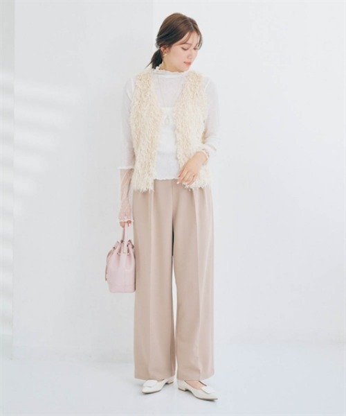 nissen(ニッセン)の「前後2WAYフェザーベスト(ベスト・レディース・ブラック/アイボリー/チャコールグレー・S/M/L/LL)」の4枚目の写真