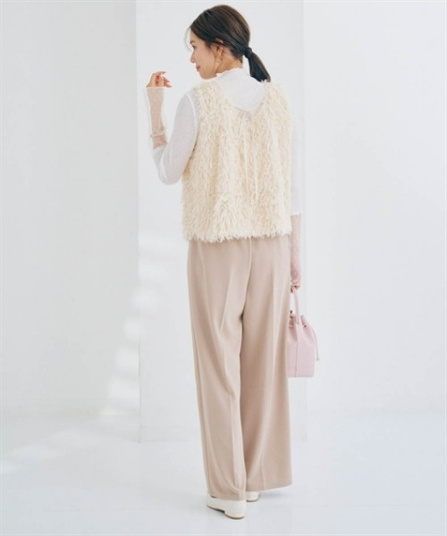 nissen(ニッセン)の「前後2WAYフェザーベスト(ベスト・レディース・ブラック/アイボリー/チャコールグレー・S/M/L/LL)」の5枚目の写真