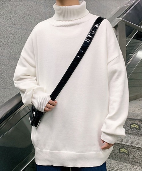 SBG(エスビー)の「SBG ルーズシルエット ハイネックニット(ニット/セーター・メンズ・ブラック/ホワイト・LARGE/MEDIUM)」の7枚目の写真