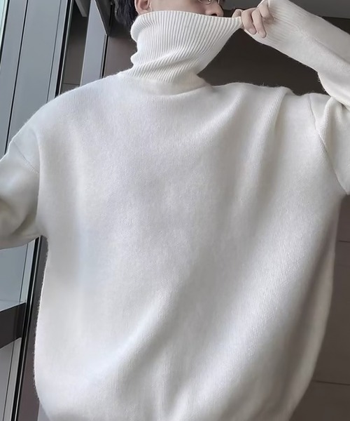 SBG(エスビー)の「SBG ルーズシルエット ハイネックニット(ニット/セーター・メンズ・ブラック/ホワイト・LARGE/MEDIUM)」の8枚目の写真