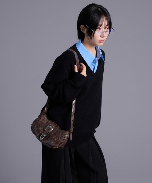 Ellno Loset(エルノロゼット)の「バックルデザインショルダーバック(ショルダーバッグ・メンズ・ブラック系その他/ブラック/ブラウン系その他・FREE)」の8枚目の写真