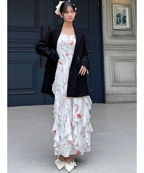 RESEXXY(リゼクシー)の「レースミディジャケット(テーラードジャケット・レディース・ブラック/ホワイト/ピンク・FREE)」の11枚目の写真