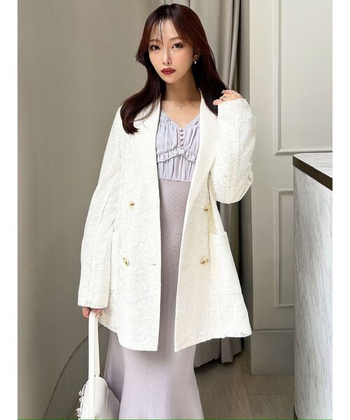 RESEXXY(リゼクシー)の「レースミディジャケット(テーラードジャケット・レディース・ブラック/ホワイト/ピンク・FREE)」の21枚目の写真