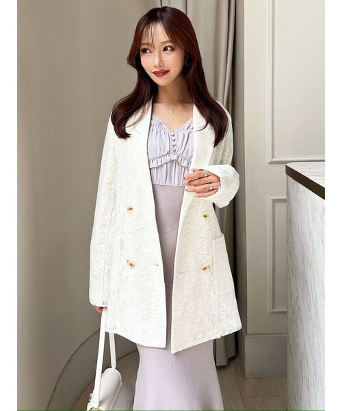 RESEXXY(リゼクシー)の「レースミディジャケット(テーラードジャケット・レディース・ブラック/ホワイト/ピンク・FREE)」の22枚目の写真