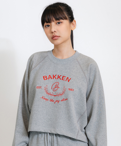 BAKKEN(バッケン)の「シグネチャーロゴセミクロップTシャツ BK4998_グレー(スウェット・レディース・グレー・FREE)」の1枚目の写真