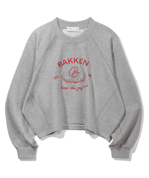 BAKKEN(バッケン)の「シグネチャーロゴセミクロップTシャツ BK4998_グレー(スウェット・レディース・グレー・FREE)」の2枚目の写真