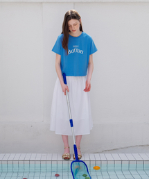 BUT'TON（ボッタン）の「Logo Crop T-Shirts (SkyBlue)（Tシャツ/カットソー）」