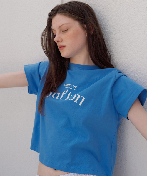 BUT'TON(ボッタン)の「Logo Crop T-Shirts (SkyBlue)(Tシャツ/カットソー・レディース・その他・FREE)」の4枚目の写真