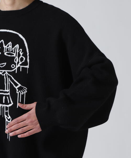 ROYAL FLASH（ロイヤルフラッシュ）の「【guernika×ちびまる子ちゃん】Drooping Maruko Knit sweater（ニット/セーター・メンズ・ブラック・F）」の5枚目の写真