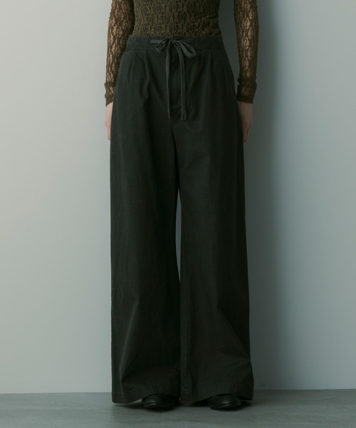 SERENO(セレーノ)の「ドローストリングワイドパンツ(その他パンツ・レディース・カーキ/ブラウン・M)」の2枚目の写真