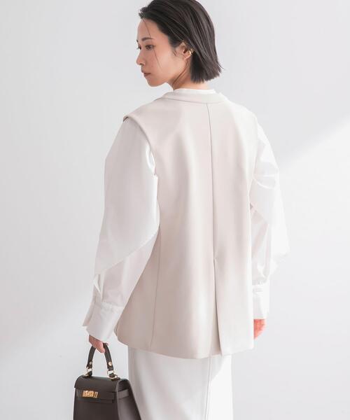 URBAN RESEARCH ROSSO WOMEN（アーバンリサーチ　ロッソ）の「ストレッチツイルジレ（ベスト・レディース・ブラック/ライトベージュ・FREE）」の21枚目の写真