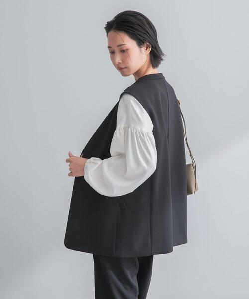 URBAN RESEARCH ROSSO WOMEN（アーバンリサーチ　ロッソ）の「ストレッチツイルジレ（ベスト・レディース・ブラック/ライトベージュ・FREE）」の13枚目の写真