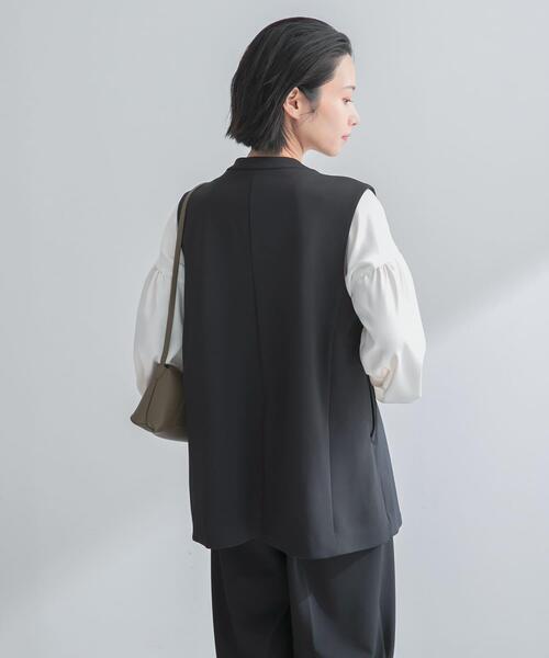 URBAN RESEARCH ROSSO WOMEN（アーバンリサーチ　ロッソ）の「ストレッチツイルジレ（ベスト・レディース・ブラック/ライトベージュ・FREE）」の12枚目の写真