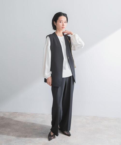 URBAN RESEARCH ROSSO WOMEN（アーバンリサーチ　ロッソ）の「ストレッチツイルジレ（ベスト・レディース・ブラック/ライトベージュ・FREE）」の10枚目の写真