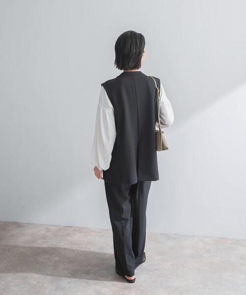 URBAN RESEARCH ROSSO WOMEN（アーバンリサーチ　ロッソ）の「ストレッチツイルジレ（ベスト・レディース・ブラック/ライトベージュ・FREE）」の9枚目の写真