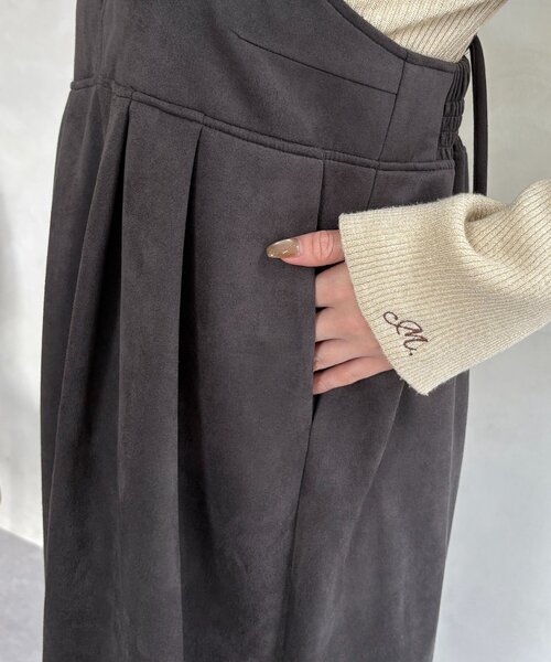 Thevon（ゼボン）の「Fスエードビスチェ風キャミワンピース（ワンピース・レディース・チャコールグレー/アイボリー/ベージュ・FREE）」の15枚目の写真