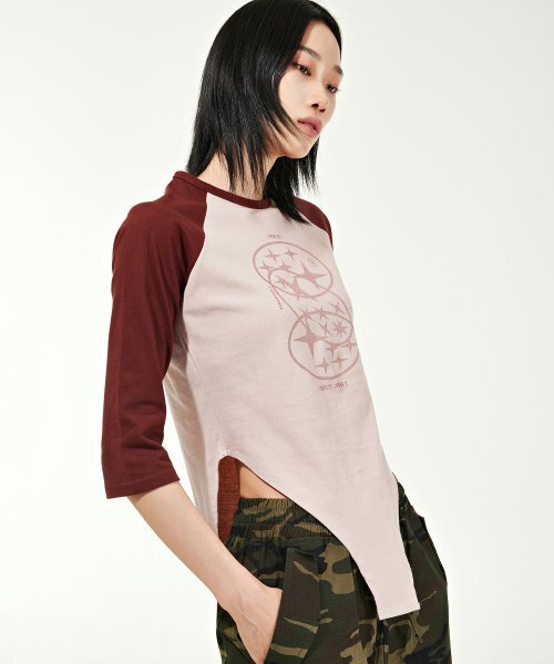 PIECEMAKER(ピースメーカー)の「3SC RAGLAN SUIT TEE (PINK)(Tシャツ/カットソー・レディース・その他・FREE)」の2枚目の写真