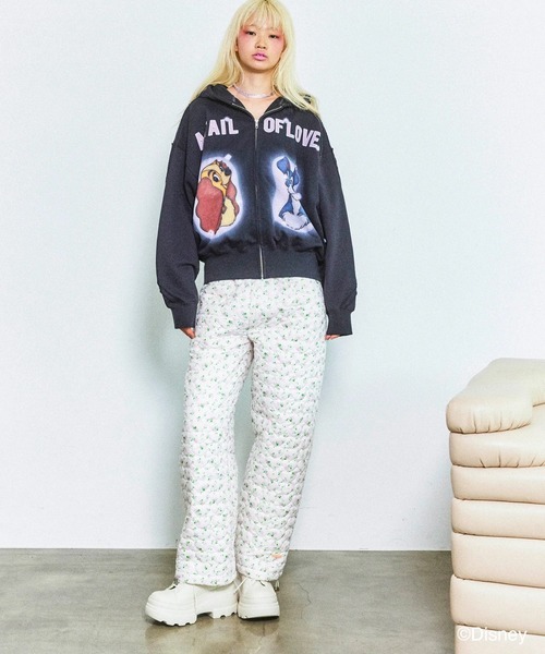 Little sunny bite（リトルサニーバイト）の「littlesunnybite/リトルサニーバイト/DISNEY lady&tramp zip hoodie（パーカー・レディース・ホワイト/ブラック・S/M）」の2枚目の写真