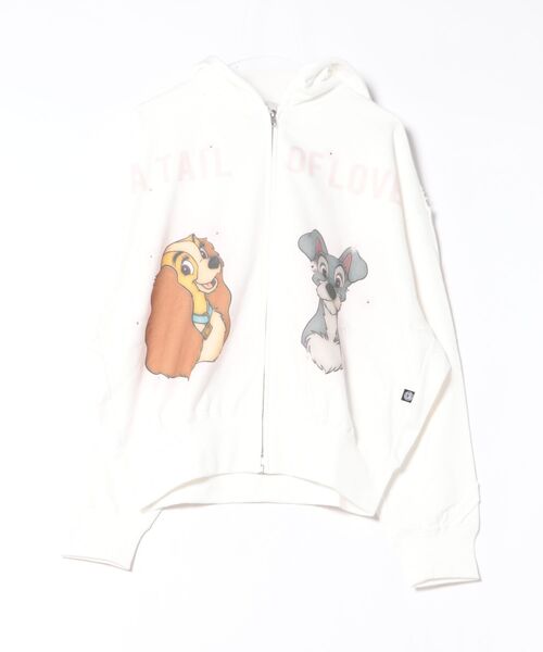 Little sunny bite（リトルサニーバイト）の「littlesunnybite/リトルサニーバイト/DISNEY lady&tramp zip hoodie（パーカー・レディース・ホワイト/ブラック・S/M）」の5枚目の写真