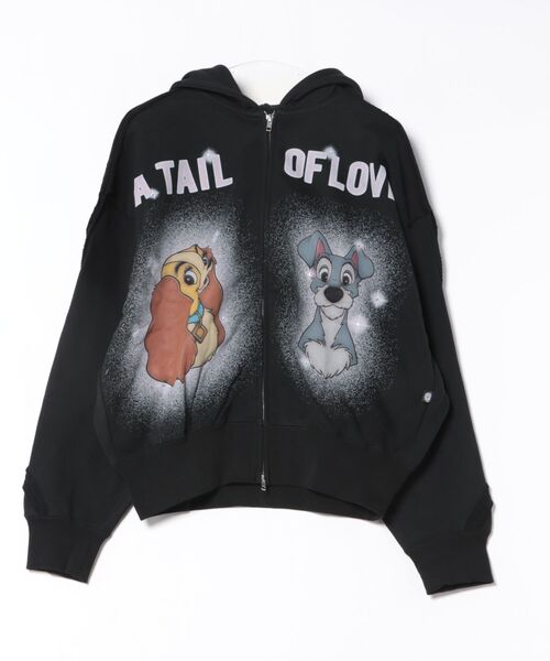 Little sunny bite（リトルサニーバイト）の「littlesunnybite/リトルサニーバイト/DISNEY lady&tramp zip hoodie（パーカー・レディース・ホワイト/ブラック・S/M）」の6枚目の写真