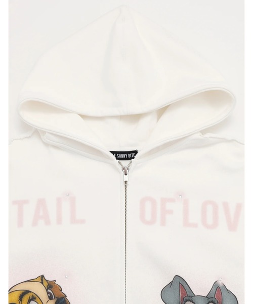 Little sunny bite（リトルサニーバイト）の「littlesunnybite/リトルサニーバイト/DISNEY lady&tramp zip hoodie（パーカー・レディース・ホワイト/ブラック・S/M）」の7枚目の写真