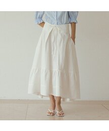 LUCIR ZU（ルシールズ）の「Unbalance long skirt (ivory)（スカート）」