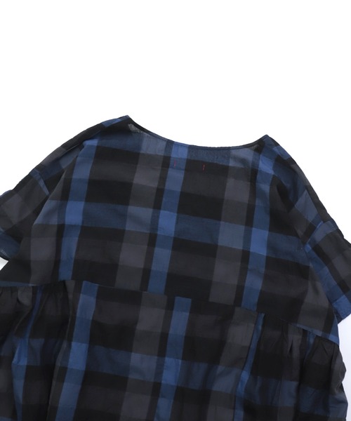 Honnete（オネット）の「[Honnete] S/SLV Side Gathered Dress（ワンピース・レディース・ブラック×ブルー・FREE）」の15枚目の写真