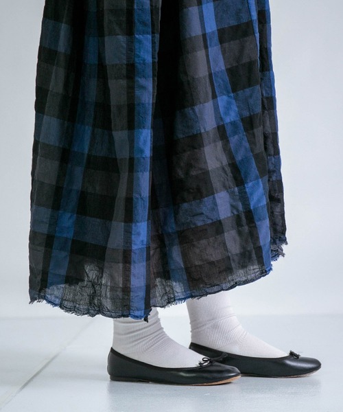 Honnete（オネット）の「[Honnete] S/SLV Side Gathered Dress（ワンピース・レディース・ブラック×ブルー・FREE）」の11枚目の写真
