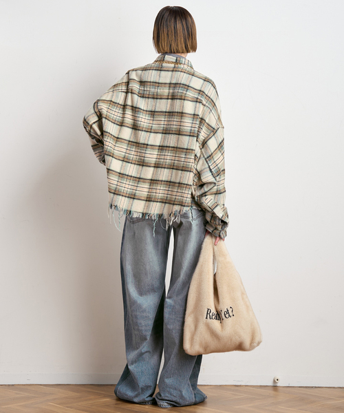 R13（アールサーティーン）の「【R13/アールサーティーン】Cropped Work Shirt（シャツ/ブラウス・レディース・ベージュ・FREE）」の7枚目の写真