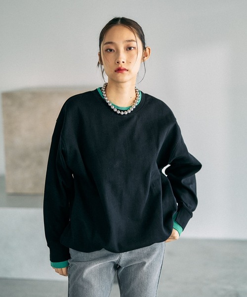 LEPSIM(レプシィム)の「配色リブプルオーバー 639509(Tシャツ/カットソー・レディース・ベージュ系その他/ブルー系その他/グレー/ブラック系その他・FREE)」の2枚目の写真