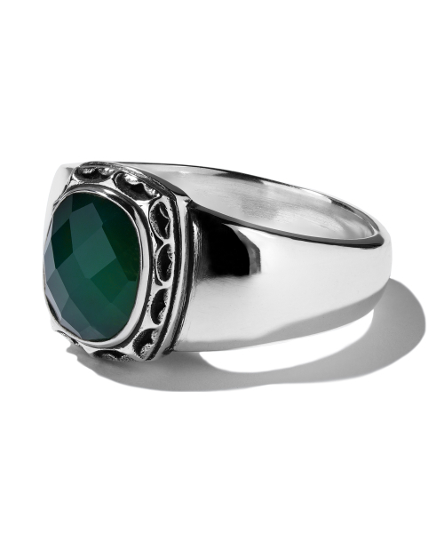 NMR x ORTO CHECKERBOARD ONYX RING SILVER