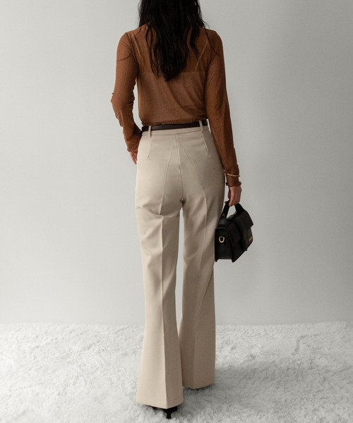 on:nue（オンニュ）の「【on:nue】[着用動画あり！][低身長/高身長/サイズ展開有/4色展開] センタープレスフレアスラックスパンツ /2026 SS COLLECTION（スラックス・レディース・アイボリー/グレー/ブラウン/ブラック・MEDIUM/SMALL/LARGE）」の20枚目の写真