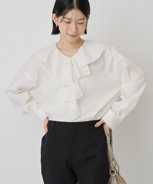 AMERICAN HOLIC(アメリカンホリック)の「【イージーケア】ラッフルブラウス(シャツ/ブラウス・レディース・ストライプ/アイボリー・L/M)」の20枚目の写真