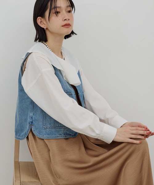 AMERICAN HOLIC(アメリカンホリック)の「【イージーケア】ラッフルブラウス(シャツ/ブラウス・レディース・ストライプ/アイボリー・L/M)」の6枚目の写真