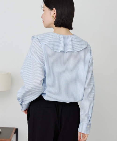 AMERICAN HOLIC(アメリカンホリック)の「【イージーケア】ラッフルブラウス(シャツ/ブラウス・レディース・ストライプ/アイボリー・L/M)」の18枚目の写真