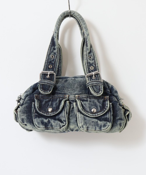 FUNALIVE(ファンアライブ)の「ABETTOR ヘビーオンス加工デニムデザインショルダー&ハンドBAG 2WAY(ハンドバッグ・レディース・インディゴブルー/ブラック・FREE)」の4枚目の写真