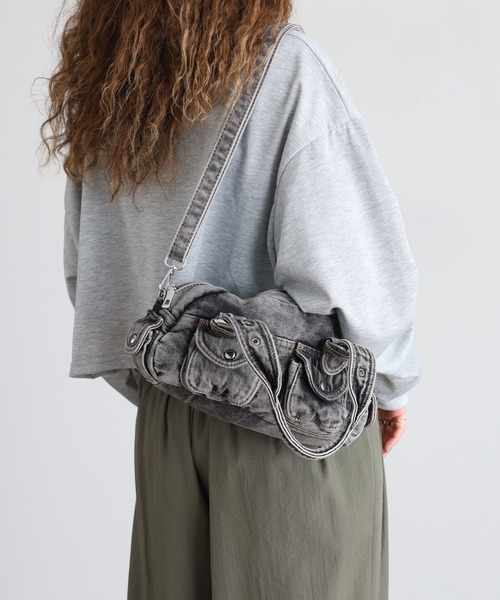 FUNALIVE(ファンアライブ)の「ABETTOR ヘビーオンス加工デニムデザインショルダー&ハンドBAG 2WAY(ハンドバッグ・レディース・インディゴブルー/ブラック・FREE)」の19枚目の写真