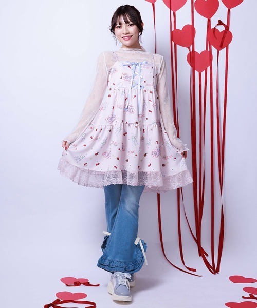 axes femme(アクシーズファム)の「バレンタインプリントチュニック(チュニック・レディース・ピンク/キナリ/ダークブラウン・FREE)」の10枚目の写真