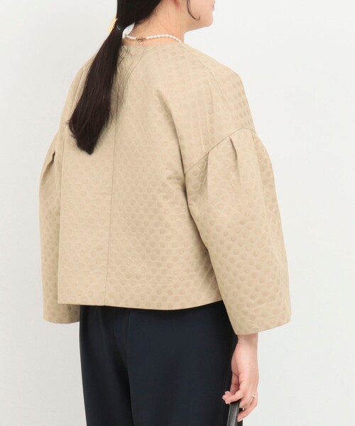 NOLLEY’S(ノーリーズ)の「ドットジャガードブルゾン(ブルゾン・レディース・ベージュ/ブラック・38)」の12枚目の写真